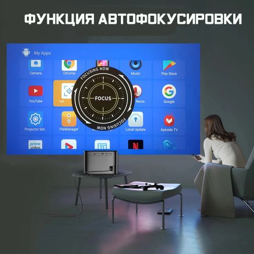 Проектор Smart projector F18, Android, Wi-Fi, Автофокусировка