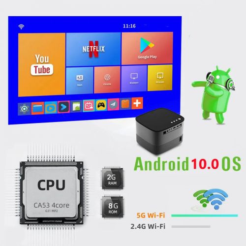 Проектор Smart projector F18, Android, Wi-Fi, Автофокусировка