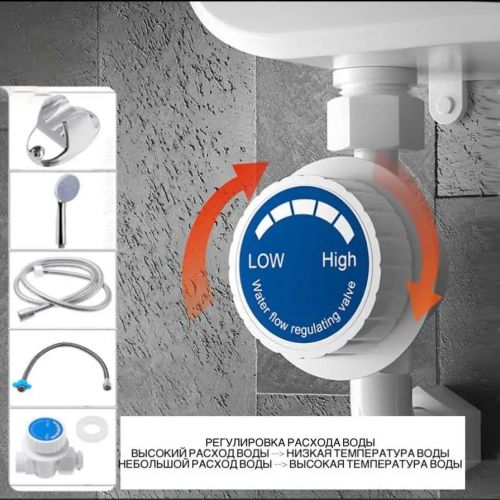 Проточный водонагреватель RX-021 с душевой лейкой