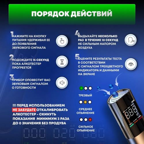 Алкотестер Alcohol Tester JI-1