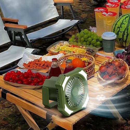 Походный вентилятор со встроенной лампой Solar Outdoor Fan