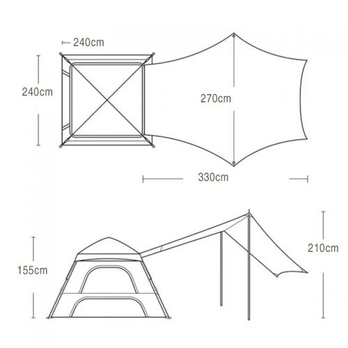 Палатка автоматическая + тент G-Tent PRO 240 х 240 х 165 см