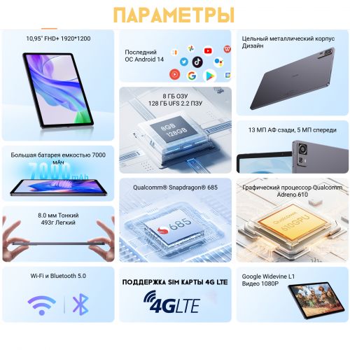 Планшет Chuwi AUPad (8+128GB) 4G LTE