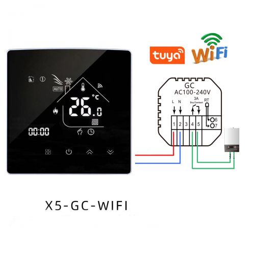 Терморегулятор для электрического водяного теплого пола X5-GC WiFi