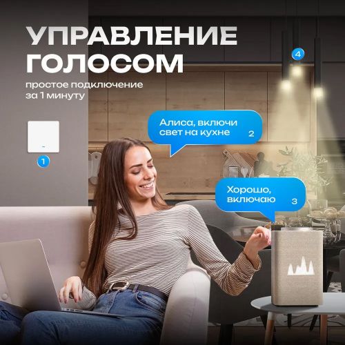 Умный выключатель света Smart Switch WiFi Одинарный