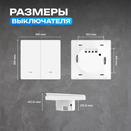 Умный выключатель света Smart Switch WiFi Двойной