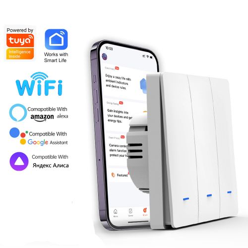 Умный выключатель света Smart Switch WiFi Тройной