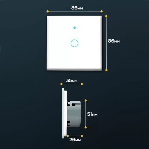 Умный сенсорный выключатель света Smart Switch WiFi Одинарный